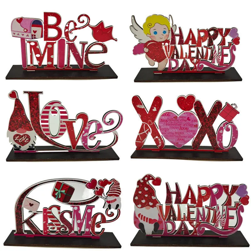 Valentine&prime;s Day Confession Sign Wooden Valentine&prime;s Day Tabletop Decoration